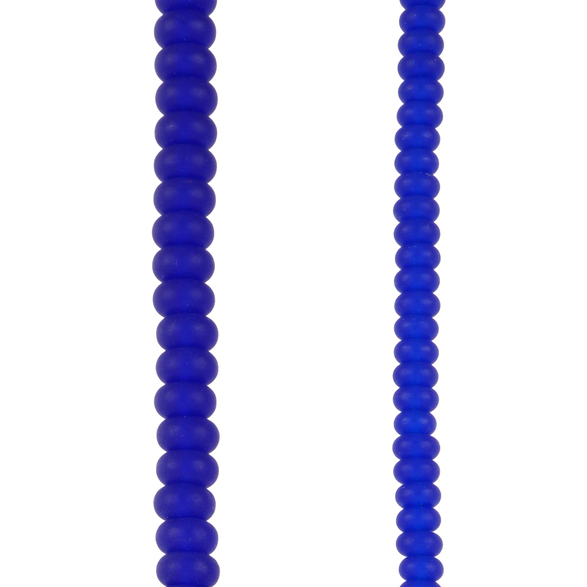 Mixed Blue Matte Glass Rondelle Beads by Bead Landing™